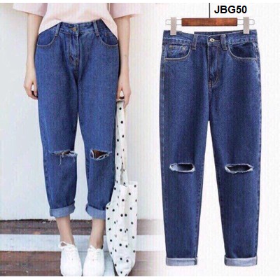 Quần jean baggy rách gối JBG50