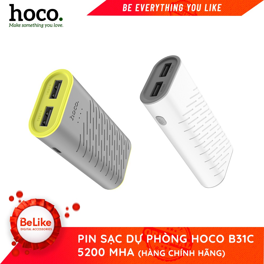 Pin Sạc Dự Phòng Hoco B31C Dung lượng 5200 mhA - Hàng Chính Hãng