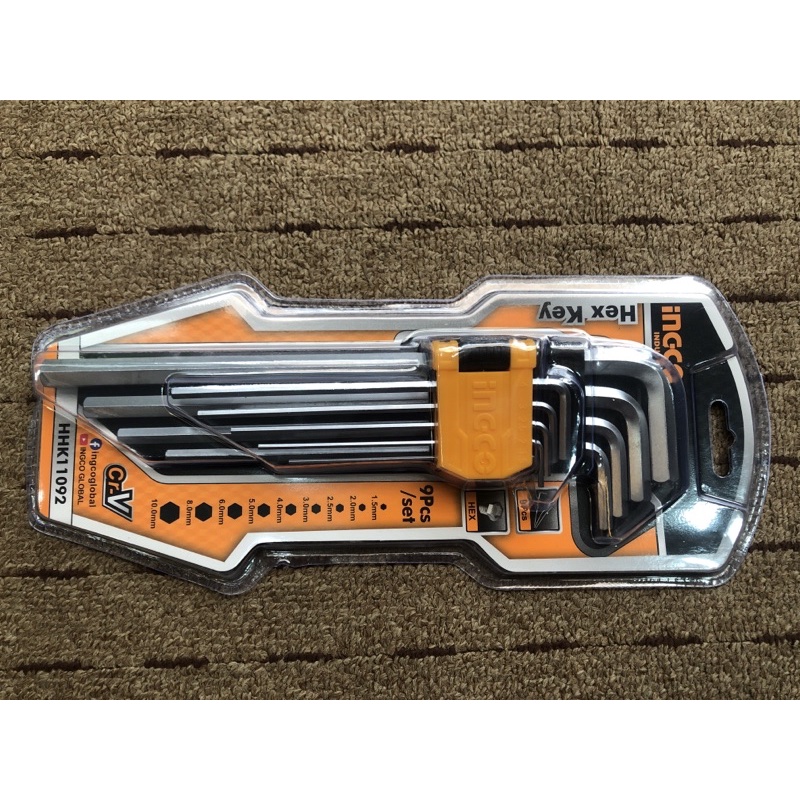 Bộ 9 chìa lục giác tay cầm dài INGCO HHK11092