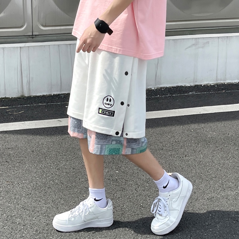 Quần short ống rộng chất co giãn phong cách thể thao 7 màu tùy chọn cho nam M-3XL