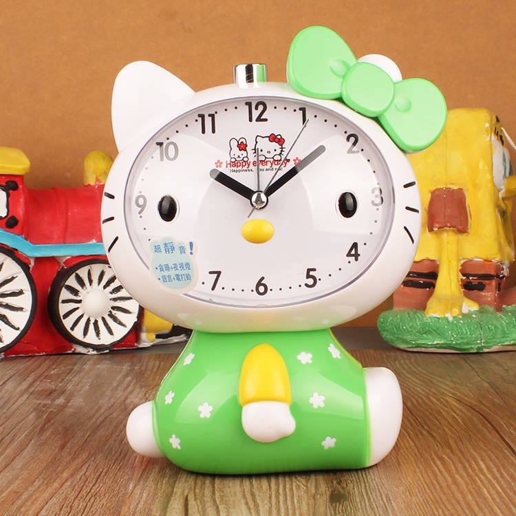 Đồng hồ báo thức、 Kangba's alarm clock student voice cute creative night light smoother lazy music double sound children's battery watch