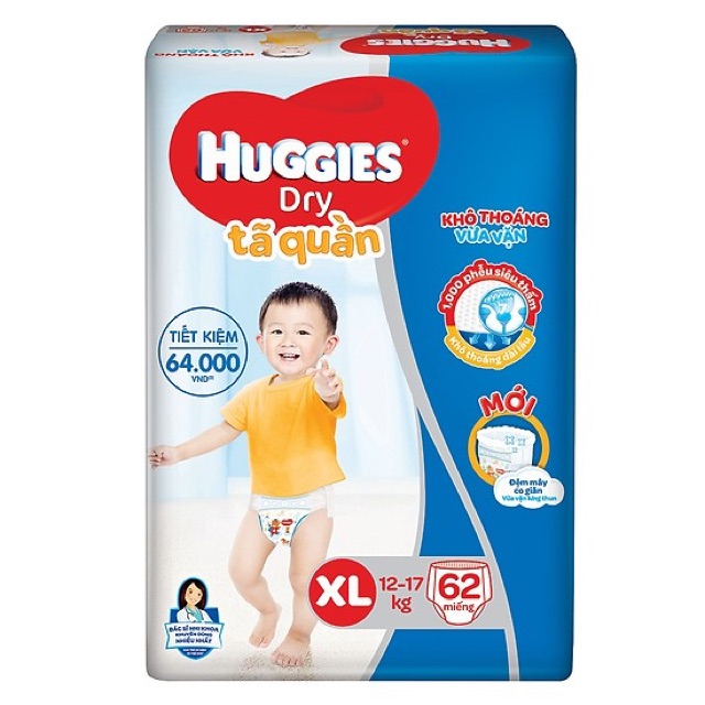 Tã Quần Huggies Đủ Size M74, L68, XL62, XXL56 Mẫu Mới