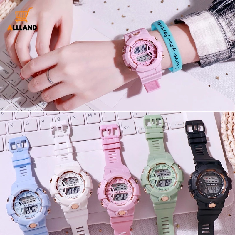 Đồng Hồ Điện Tử Dây Cao Su Chống Thấm Nước Phong Cách Thể Thao Cho Nam Nữ