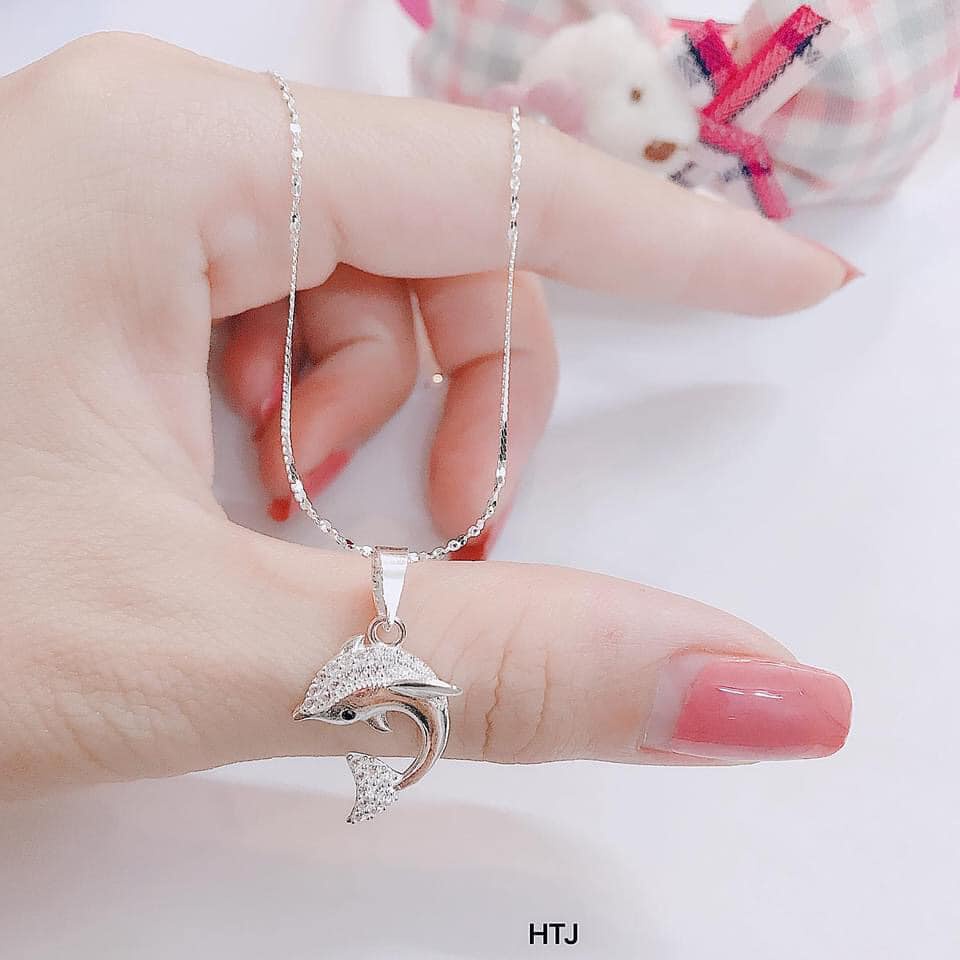 Dây chuyền mặt cá heo cho nữ chất liệu bạc nguyên chất DL111