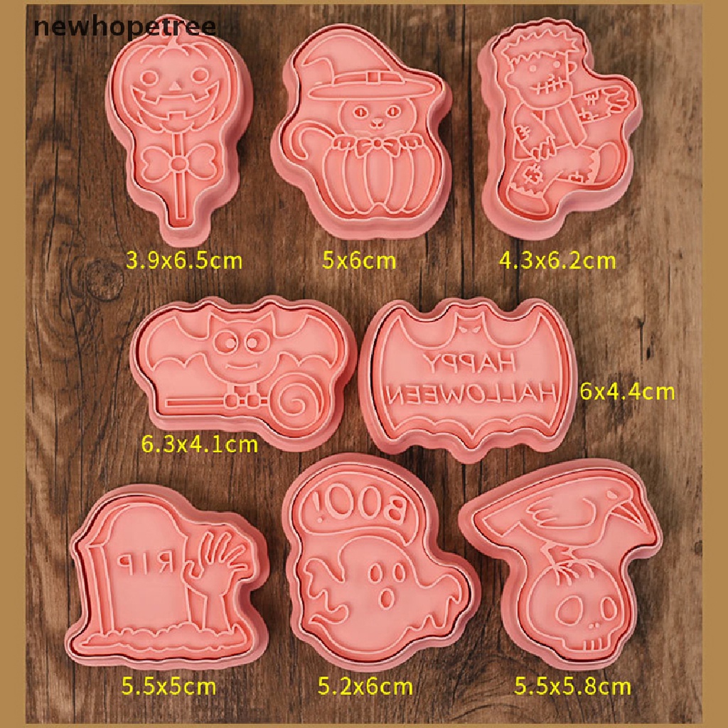 Bộ 8 Khuôn Nhựa Cắt Bánh Quy Trang Trí Halloween