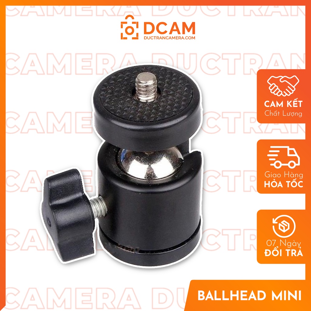 Ballhead mini gắn tripod, chân đèn