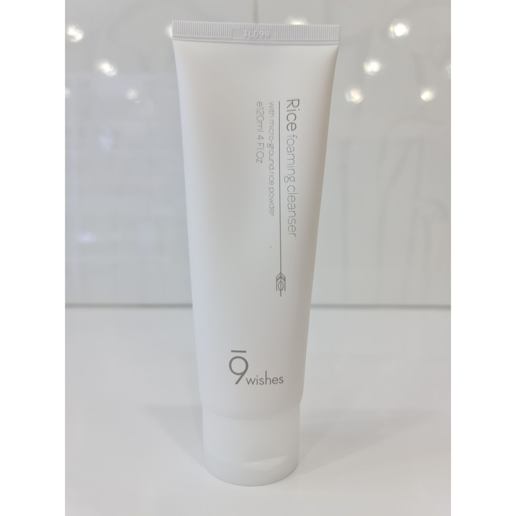 Sữa Rửa Mặt Dưỡng Trắng Da Chiết Xuất Gạo 9Wishes Rice Foaming Cleanser 120ml Hàn Quốc