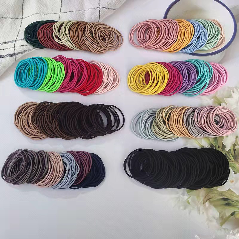 Set 10 / 50 Dây Thun Buộc Tóc 5CM Co Giãn Cao Cấp Dành Cho Nữ