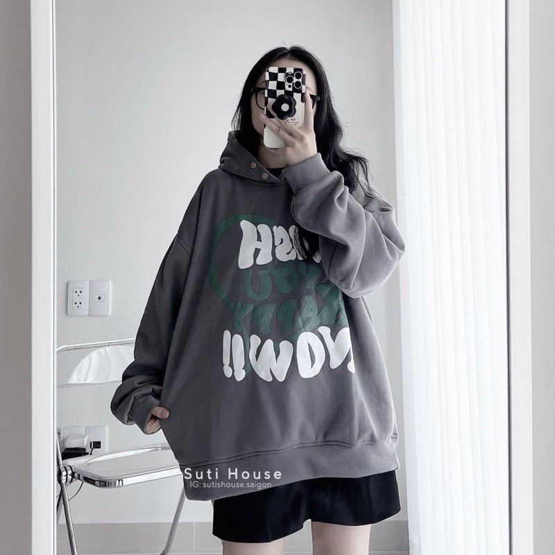 Áo Hoodie Nam Nữ Wish Số 9, Áo Mũ 2 Lớp Dày Dặn Form Tay Bồng