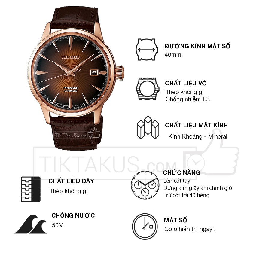 Đồng hồ nam cao cấp Seiko Presage Cocktail SARY078