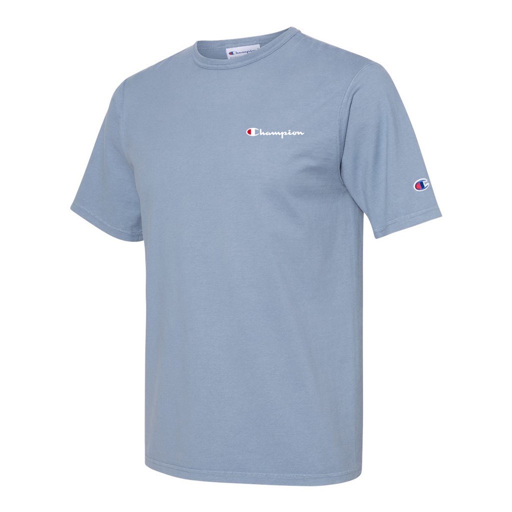Áo thun Champion thêu mini logo garment dyed 2020 authentic