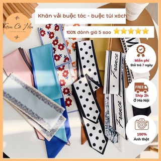 Khăn vải vintage Tiệm Cô Hìn buộc tóc, trang trí túi xách, mix cùng trang phục siêu xinh