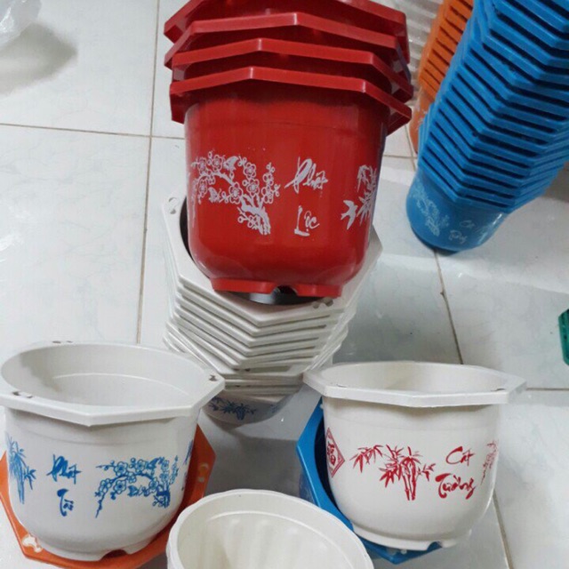 Chậu treo in hoa văn Như ý/cát tường - phát tài/phát lộc