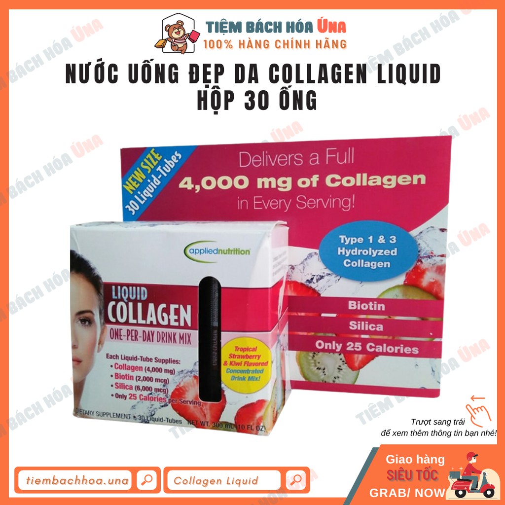 Nước uống đẹp da LIQUID COLLAGEN hộp 30 ống - Chính hãng Mỹ