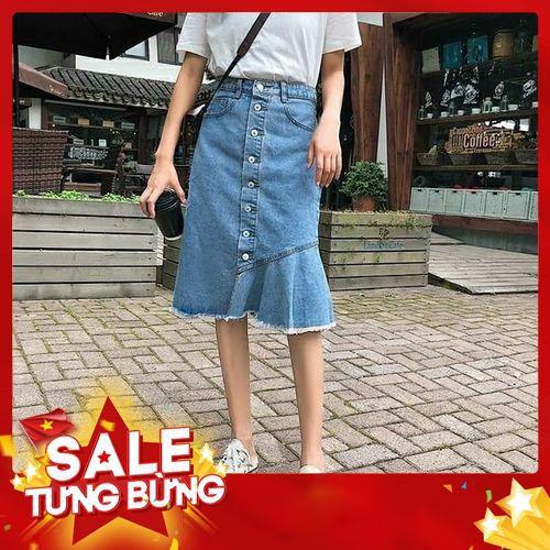 Váy jeans đuôi cá dáng dài ulzzang -Hàng nhập khẩu