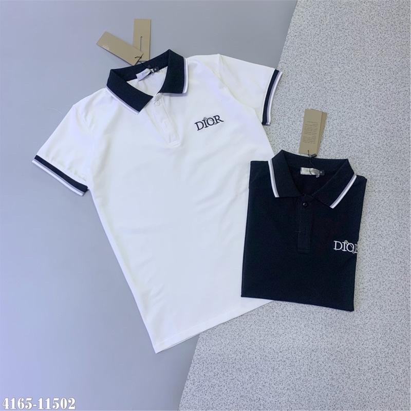 ÁO PHÔNG CỔ BẺ PHA CHỮ DIOR THÊU TRƯỚC NGỰC 4165