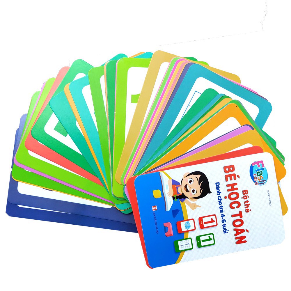 Sách - Flashcard Bộ Thẻ Bé Học Toán - Tư Duy Toán HọcTừ 4 Đến 6 Tuổi Học Số Và Phép Tính - loại to 10x15cm