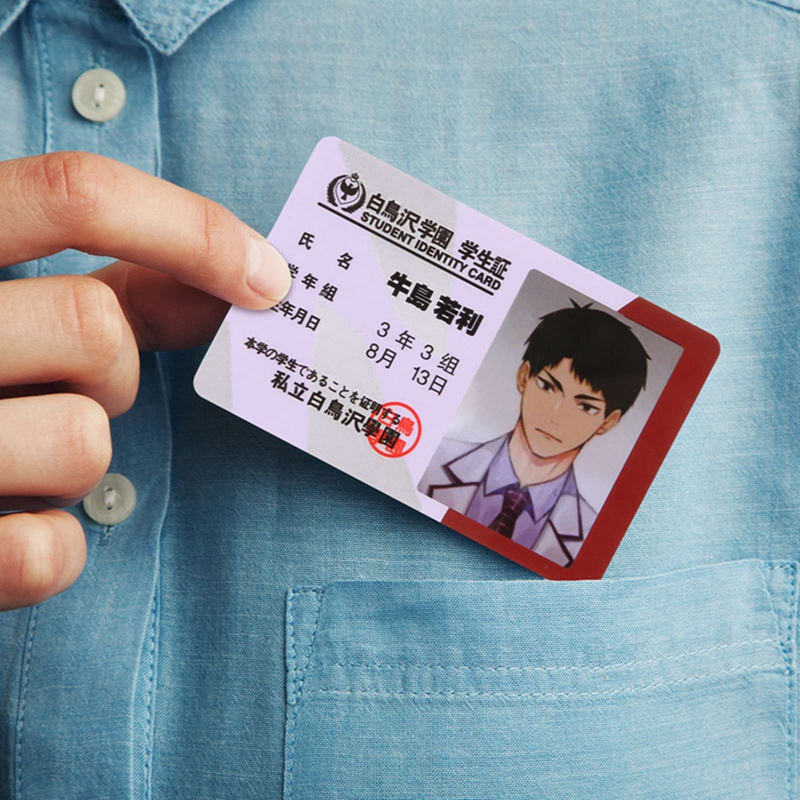 Thẻ ID hình nhân vật anime trong Haikyuu bằng PVC xinh xắn