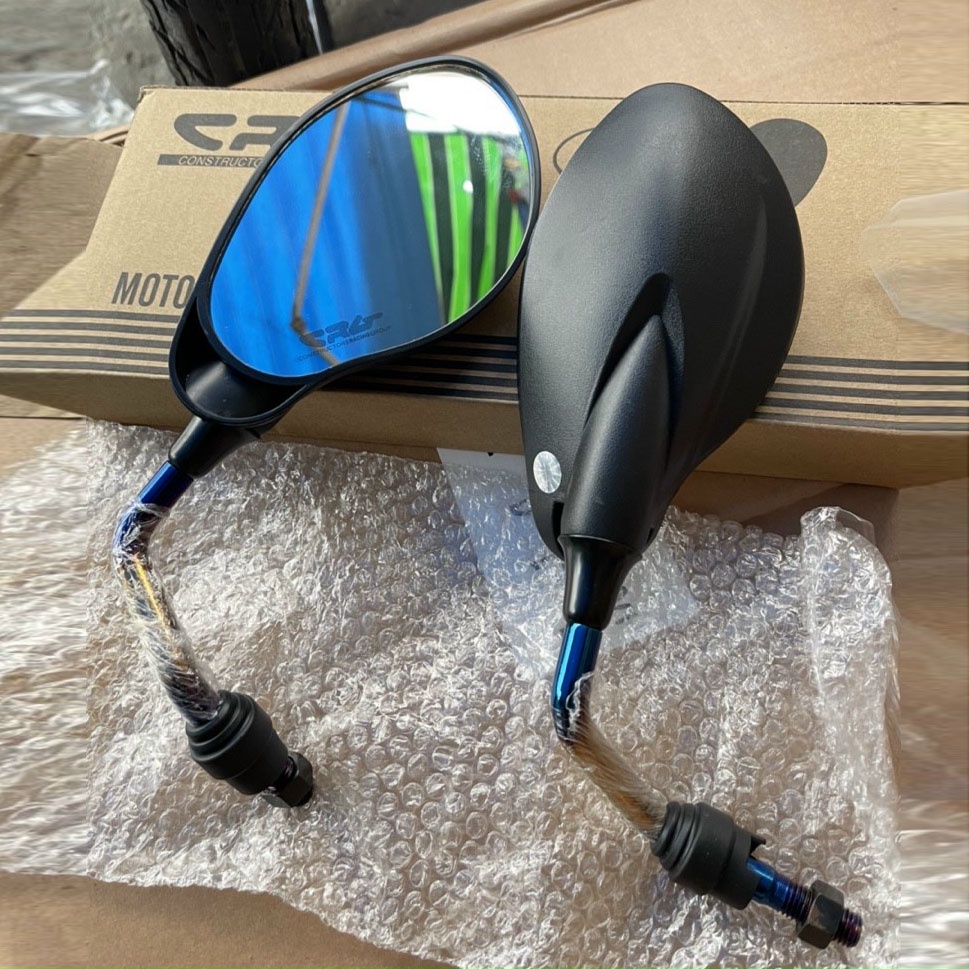 Gương xe máy thời trang mini CRG/H2C chiếu hậu mẫu YAZ gắn chân gương, kính chiếu hậu cho AB, SH, SH Mode, Wave,…