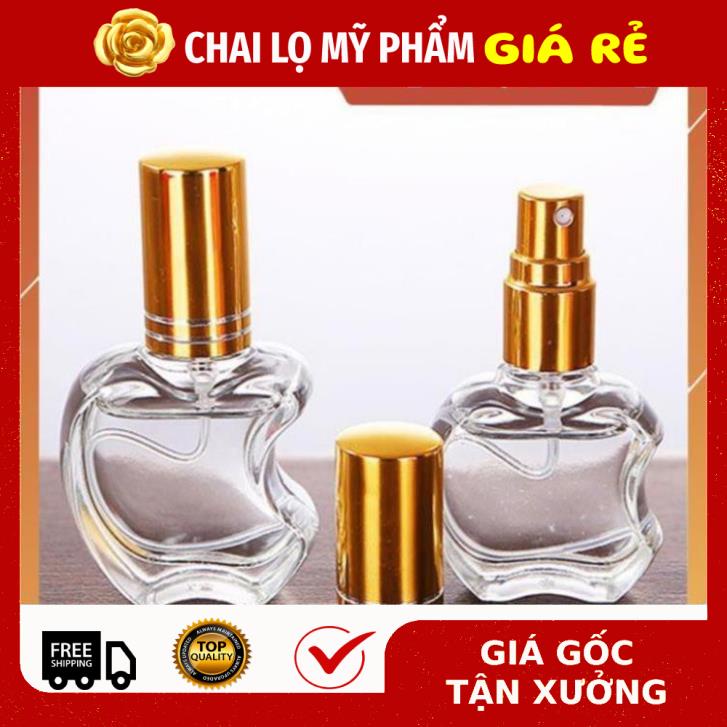 Lọ Chiết Nước Hoa ❤ RẺ VÔ ĐỊCH ❤ Vỏ Chai lọ chiết nước hoa hình táo thủy tinh 12ml đựng dầu thơm , phụ kiện du lịch