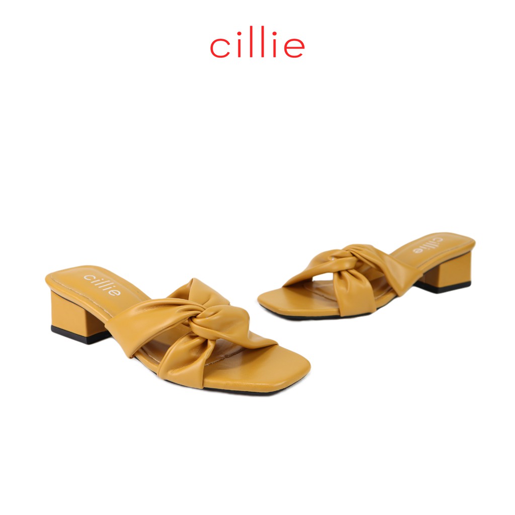 [FORM NHỎ - TĂNG 1 SIZE] Guốc nữ quai chéo thắt nơ êm mềm ôm chân đế 3cm Cillie 1051