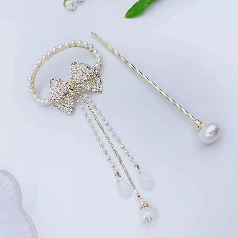 Trâm Cài Tóc Đính Ngọc Trai Tua Rua Phong Cách Trung Hoa Cổ Điển Thời Trang