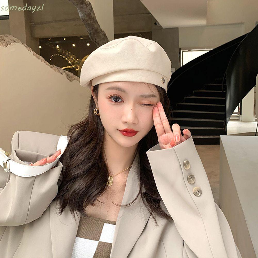 Mũ Beret Vải Cotton Phong Cách Anh Quốc Cổ Điển Thời Trang Thu Đông Cho Nữ
