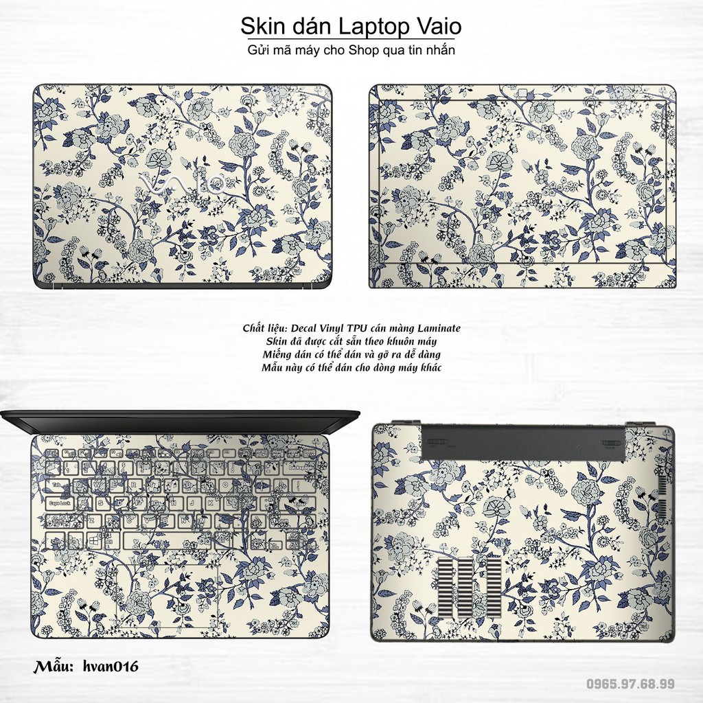 Skin dán Laptop Sony Vaio in hình Hoa văn _nhiều mẫu 3 (inbox mã máy cho Shop)