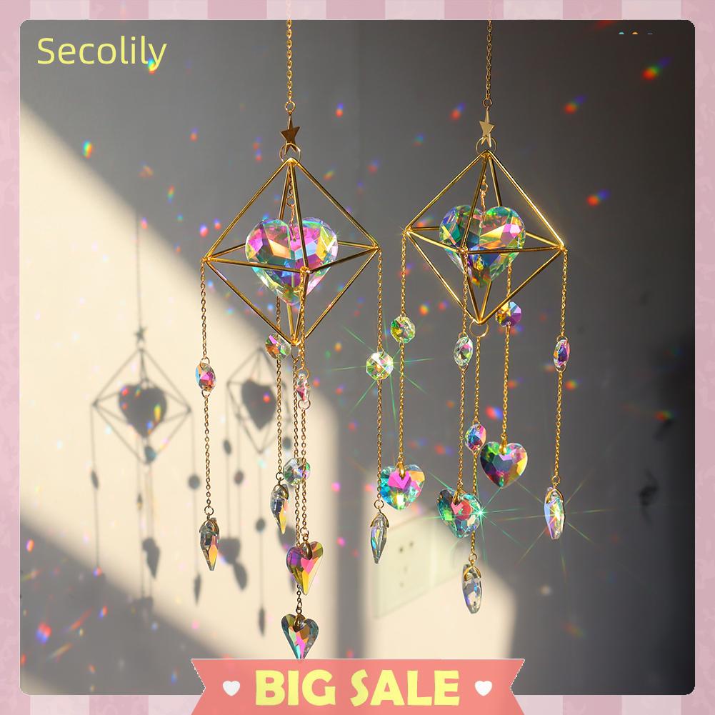 Chuông Gió Pha Lê Hình Trái Tim Treo Trang Trí Nhà Cửa/Vườn