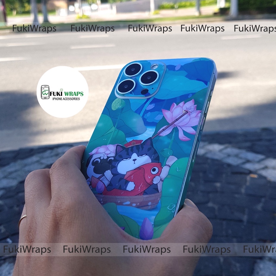 Tấm dán Skin Mặt Sau Cún Mèo FULL VIỀN Dành Cho 13prm ,12prm ,11prm ,X , XS, XR ,xsm , 7p , 12pro , 11pro - FukiShop