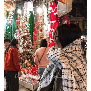 KHĂN LEN KẺ ĐEN TRẮNG
