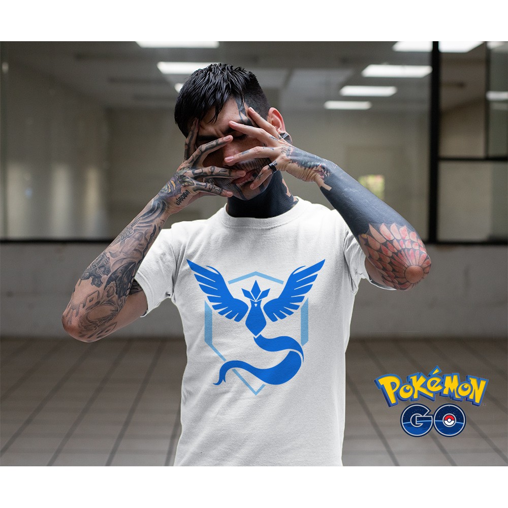 Áo thun Cotton Unisex - Game - Pokemon GO - Biểu tượng Pokemon huyền thoại