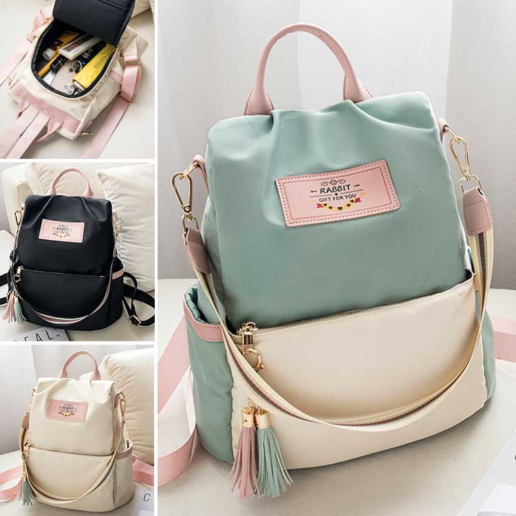 Balo vải oxford cỡ lớn thiết kế chống trộm phong cách Hàn Quốc xinh xắn tùy chọn màu sắc cho nữ