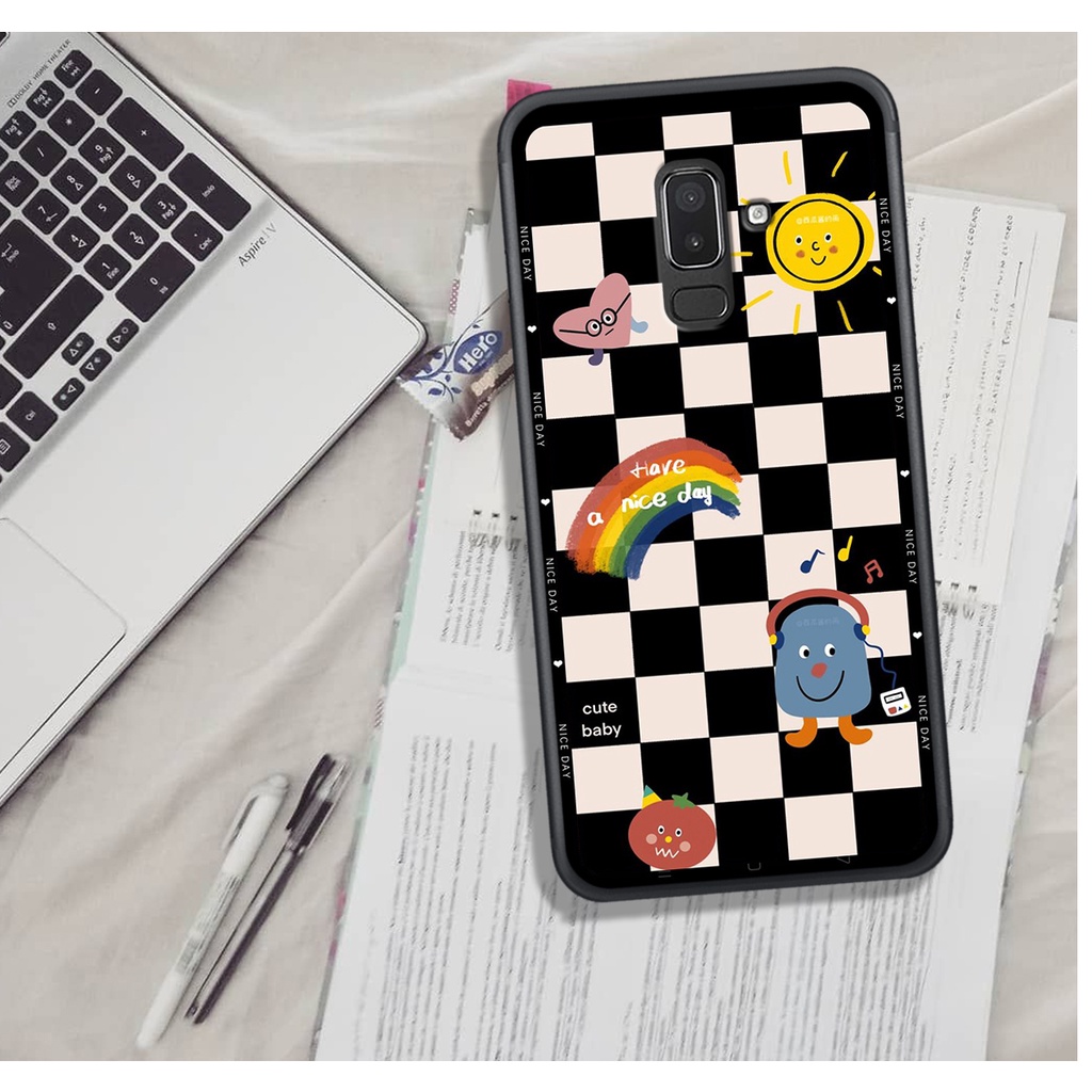 Ốp Lưng Samsung A6 PLUS - A8 PLUS - J6 PLUS - J8  , In Hình "Black Heart" Phong Cách Đẹp.