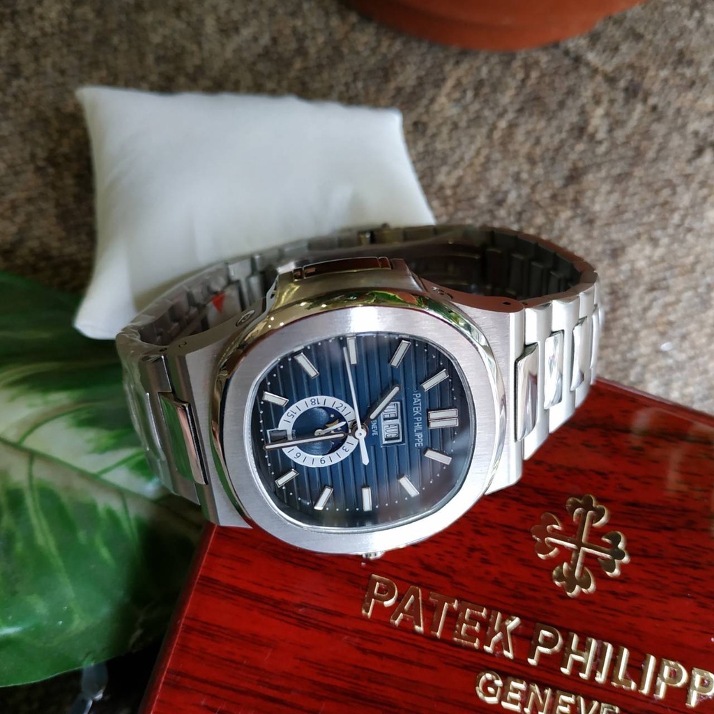 ĐỒNG HỒ NAM AUTOMATIC NAUTILUS MẶT TRĂNG DÂY KIM LOẠI - Bảo Hành 2 năm