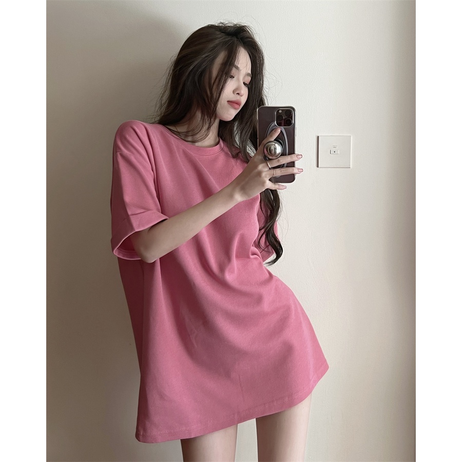 Áo Thun Tay Ngắn Cổ Tròn Kiểu Hàn Quốc 15 Màu Lựa Chọn