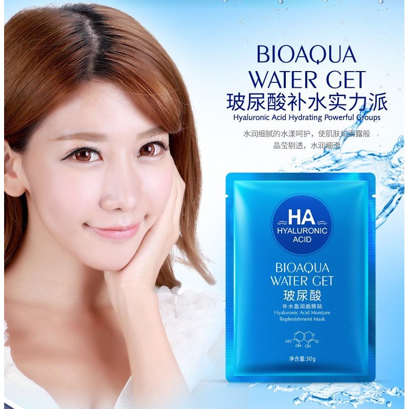 Mặt Nạ HA Hyaluronic Acid Bioaqua Dưỡng Ẩm, Giữ Ẩm, Mịn Da, Dịu Da Mask Nội Địa Trung Chính Hãng - LAI'S STORE