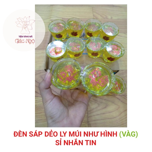 ĐÈN CẦY LY MÚI / ĐÈN SÁP DẺO RAU CÂU - VÀNG MÃ GIÁ RẺ SỈ LẺ