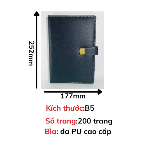 Sổ tay da B5 200 trang chi chép Heeton A16938