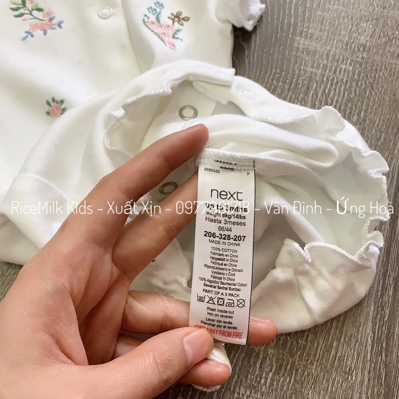 Body cotton cho bé gái Next xuất dư xịn