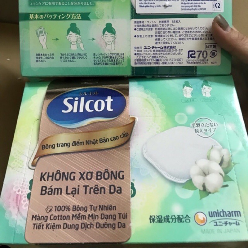 Bông tẩy Trang Silcot 66m, 82m Không Sơ Bông Bám Lại Trên Da