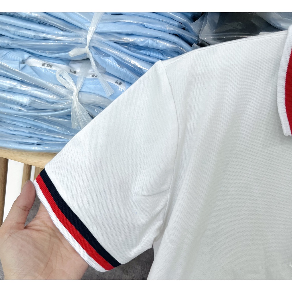 [HÌNH THẬT] ÁO THUN CỔ TRỤ LACOSTE VNXK TRẮNG VIỀN CỔ   - COTTON CÁ SẤU 100%