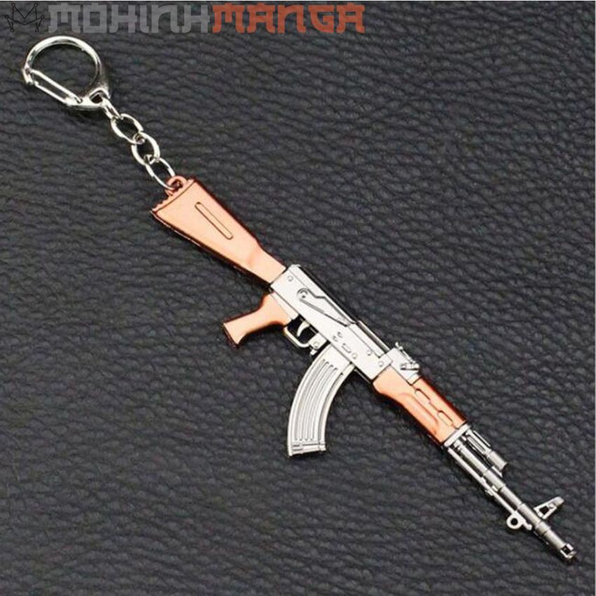 Móc khoá hợp kim mô hình súng AKM AK47 AK trong game bắn súng PUBG gun 12cm siêu đẹp