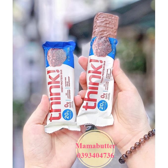 Thanh Protein Bar không đường Think!( gymer, eat clean, keto, tiểu đường)