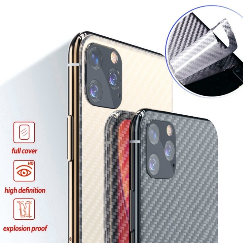 Miếng Dán Lưng Sợi Carbon Cho ip 12 pro max 7 8 6s plus 11 xs max