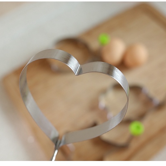 Khuôn Rán Trứng Ốp La, Bánh - Khay Chiên Tạo Nhiều Hình Cute Có Núm Cầm