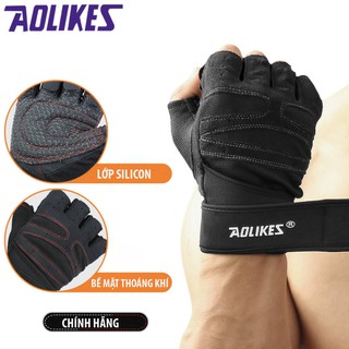GĂNG TAY TẬP GYM AOLIKES CÓ QUẤN CỔ TAY - 109