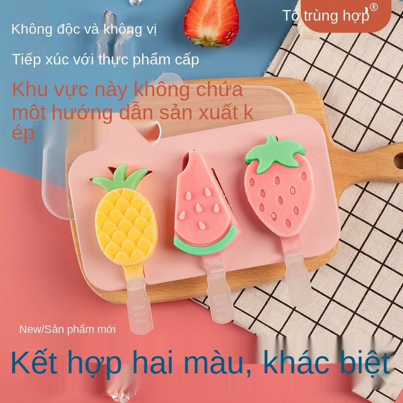 insKhuôn Kem Tự Chế Popsicle Popsicle Khuôn Tay Làm Kem Tay Làm Phô Mai Que Trẻ Em Tự Làm Một Bộ Đầy Đủ Các Silicone Ice Cream Kem Popsicle Phim Hoạt Hình Gia Đình