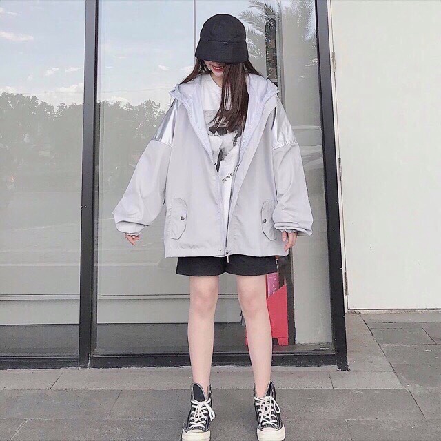 Áo khoác dù áo khoác thời trang nam/nữ chất dù 2 lớp Phản Quang form rộng unisex TP856
