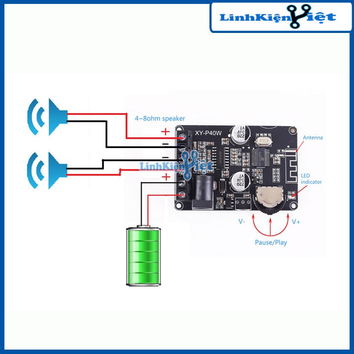 Module Khuếch Đại Âm Thanh Bluetooth Stereo 30W/40W Công Suất Cao XY-P15W